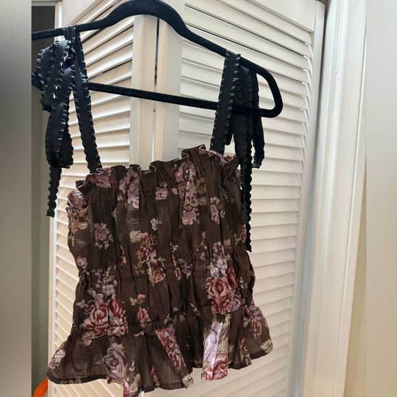 Floral Ruffle Tank Top - Picture 1 of 2